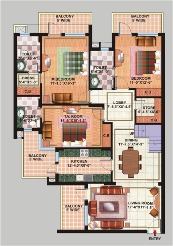 3 BHK Multistorey Apartment / Flat for sale in Jaipuria Sunrise Greens