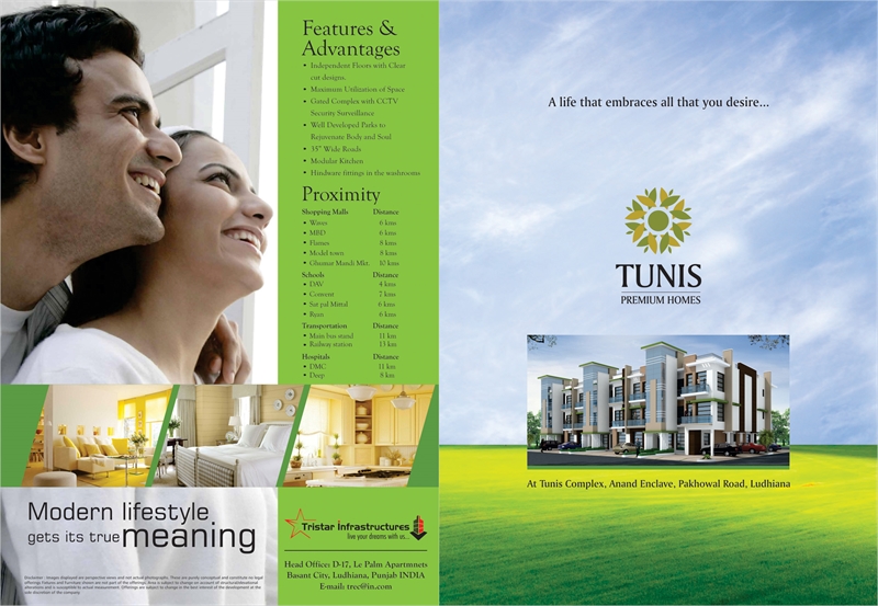 2 BHK Multistorey Apartment / Flat for sale in Tunis Homes Pakhowal